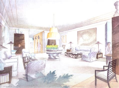 Watercolor Interior Architectural Renderings - Robert Becker Architectural Rendering + Visualization