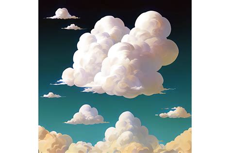 Fluffy Clouds Illustration Graphic by cycynms · Creative Fabrica