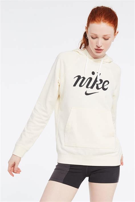 Nike Cotton Nsw Pullover Hoodie in White - Lyst