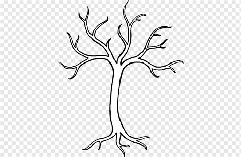 Tree Trunk Drawing, Cartoon Tree Roots, white, leaf, branch png | PNGWing