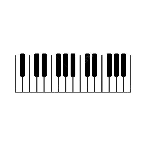 Piano Keyboard Silhouette Transparent Background, Keyboard Piano Vector Musical Instrument ...
