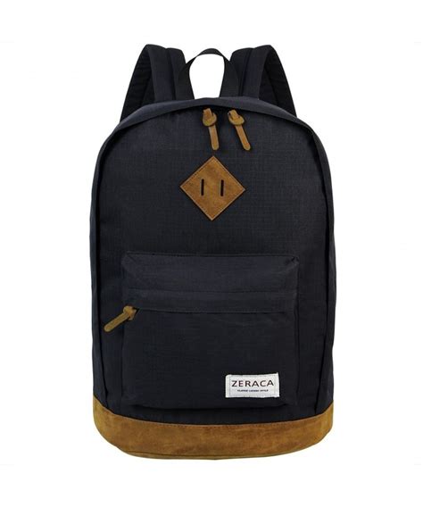 Waterproof Canvas Laptop Backpack for Middle High School College - Black - CZ12MO975T5