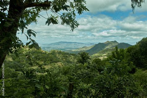 Incredible landscape of jungle-covered mountains in nicaragua Stock ...