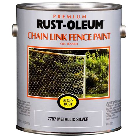 Rust-Oleum Stops Rust 1 gal. Metallic Silver Oil-Based Chain Link Fence Paint (2-Pack)-7787402 ...