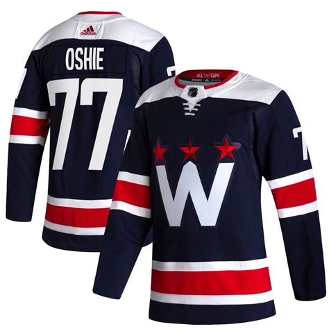 Men's Washington Capitals TJ Oshie adidas Navy 2020/21 Alternate Authentic Player Jersey