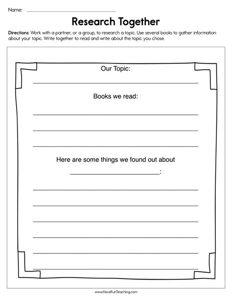 Research Together Worksheet • Have Fun Teaching