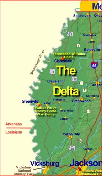 Mississippi Delta Map | Color 2018