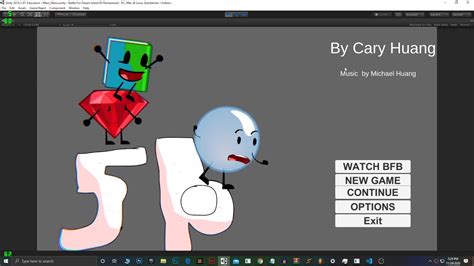 I Remade the Main Menu For BFDI 5B IN Unity Remastered - YouTube