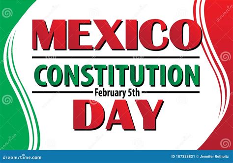 Mexico Constitution Day with Mexican Flag Stock Vector - Illustration of colors, monday: 107338831