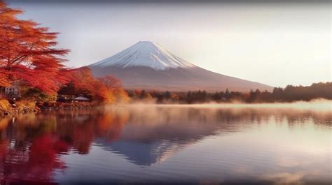 Premium AI Image | sunrise over mt fuji