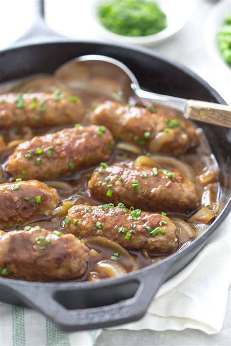 Homemade Irish Sausage with Onion Stout Gravy - Simply Whisked