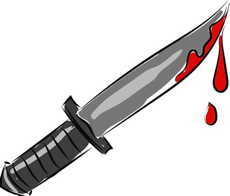 Bloody knife, illustration, vector on white background. 13791241 Vector ...