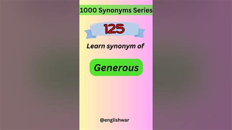 generous synonyms - YouTube