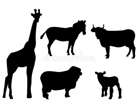 Animals Set Black Silhouette Vector Stock Vector - Illustration of icon ...