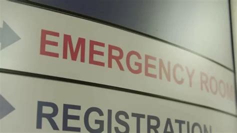 Sign for a hospital emergency room and r... | Stock Video | Pond5