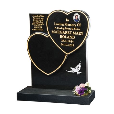 Polished Black Granite Headstone | 1st Choice Memorials