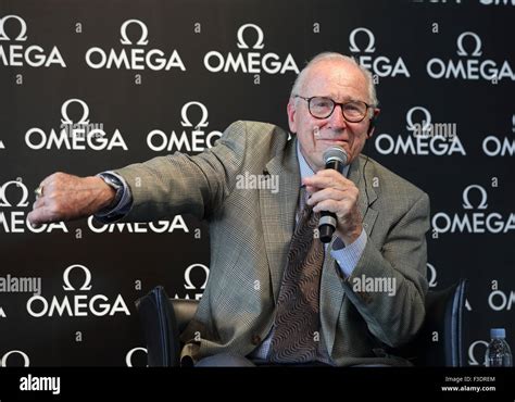 Apollo 13 astronaut James Lovell attend a press conference of OMEGA ...