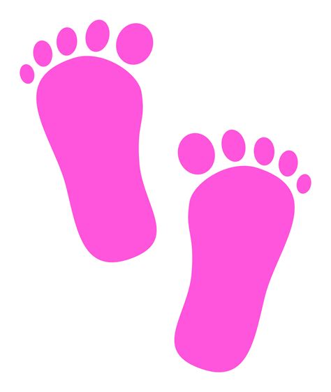 Pink Baby Footprints - ClipArt Best