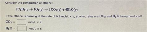 Solved Consider the combustion of ethane: | Chegg.com