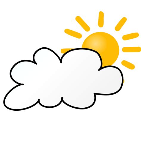 Weather Symbols: Cloudy Day | Weather symbols, Cloudy day, Free clip art