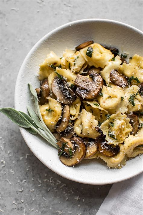 Cheese Tortellini with Butter, Mushrooms, and Crispy Sage • Salt & Lavender