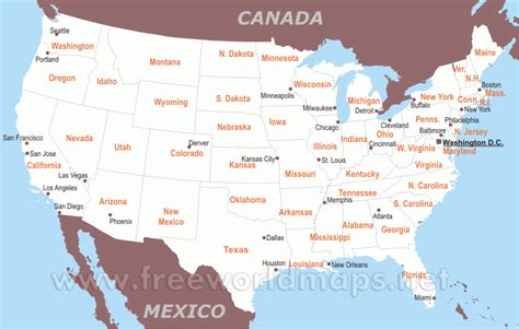 Usa Map With Big Cities