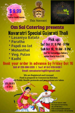 Navaratri Special Gujarati Thali Food Catering Services Cambridge Ontario