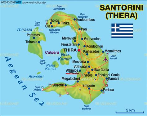 Map of Santorini (Thera) (Island in Greece) | Welt-Atlas.de