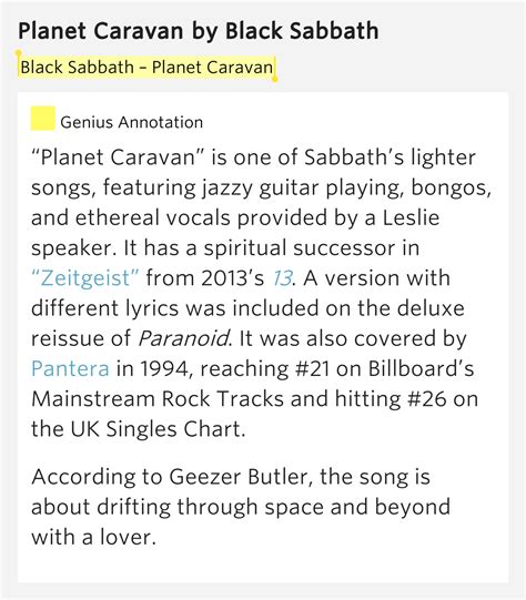 Planet Caravan – Planet Caravan by Black Sabbath