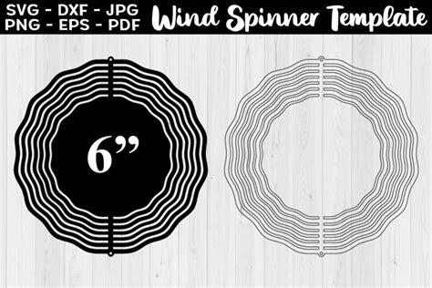 6" Wind Spinner Template, Wind Spinner Sublimation Template