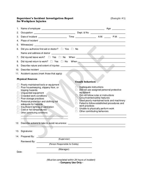 Accident Investigation Report - Sample 1