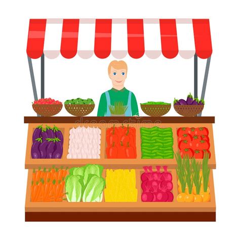 Vegetable Market on a White Background. Hand Drawing. Vector Illustration Stock Vector ...