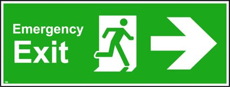 600mm x 200mm Emergency exit right - Safety Signs UK Ltd