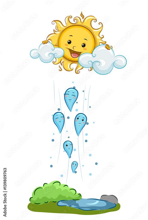 Mascot Condensation Water Vapor Stock Vector | Adobe Stock