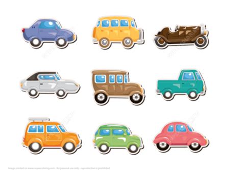 Classic Car Printable Stickers | Free Printable Papercraft Templates