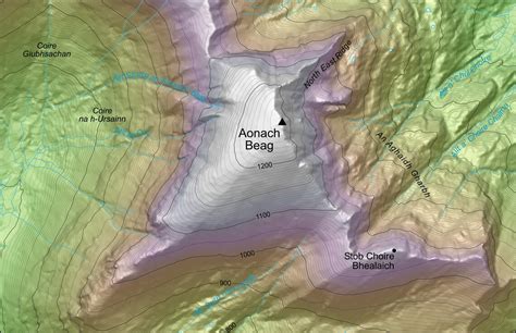 Aonach Mòr Aonach Beag Shaded Relief Map Topographic Map - Etsy