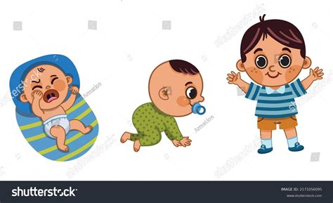 Stages Development Boy Infancy Childhood Vector Stock Vector (Royalty Free) 2171056095 ...