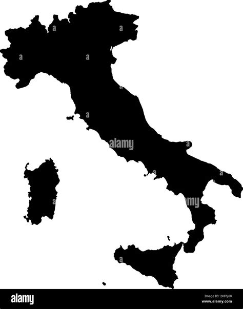 Black colored Italy outline map. Political italian map. Vector illustration map Stock Vector ...