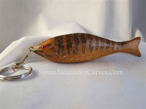 Folk Art Fish Handmade Wood carving Gift by SusanAlexanderCarves