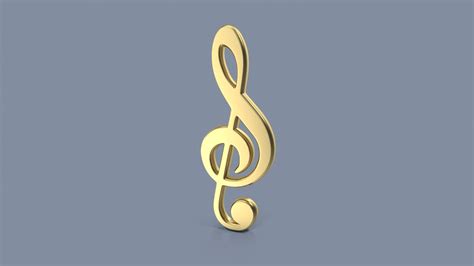 Treble Clef Music Symbol Gold Model - TurboSquid 2060781