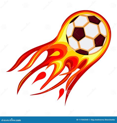 Vector Soccer Ball In Fire Flame Vector Illustration | CartoonDealer.com #33264182