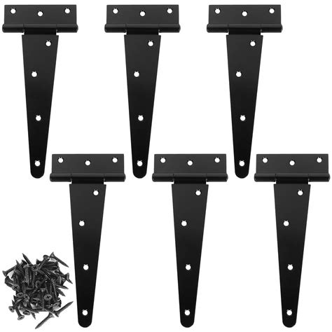 Buy 6 Pack 8 Inch T-Strap Shed Hinge Heavy Duty Gate Strap Hinge, T/Tee Hinges Barn Door Hinges ...