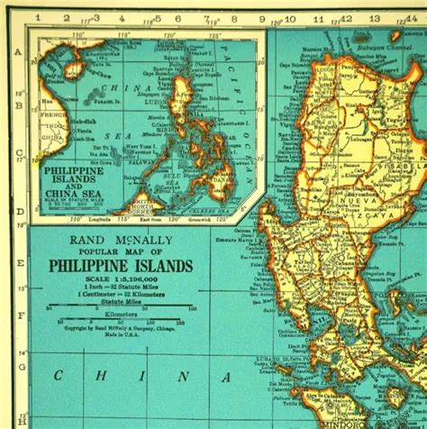 1940S VINTAGE MAP of the PHILIPPINES Antique Philippine Islands Map Wall Decor $16.95 - PicClick