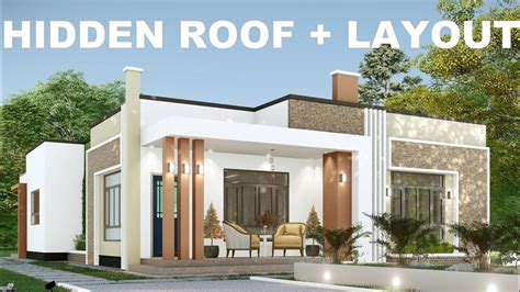 HIDDEN ROOF DESIGN | 3 BEDROOM | SIMPLE HOUSE DESIGN | FLAT ROOF - YouTube