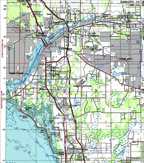 Topographic Map Lee County Florida - Darsie Francesca