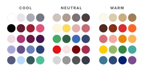 Example palettes of colors with cool, neutral, and warm undertones ...