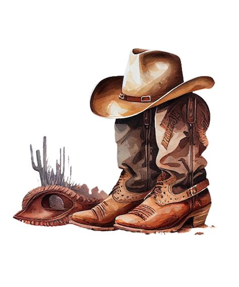 Premium Photo | A painting of a cowboy hat and a cowboy hat.