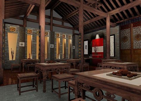 Chinese Interior Design | Chinese teahouse interior design | 3D house ...