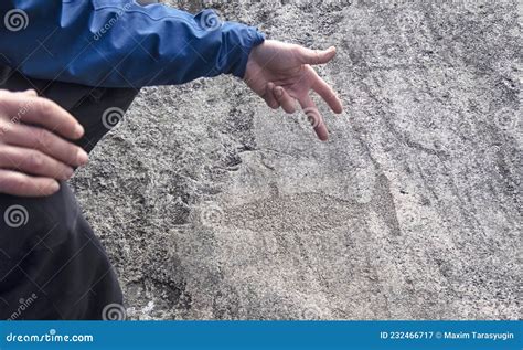 The Famous Petroglyphs at Cape Besov Nos in Lake Onega Stock Image ...