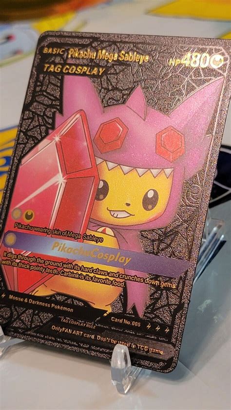 Mavin | Pokemon Card Pikachu Mega Sableye Full Art Black Gold Foil Fan ...